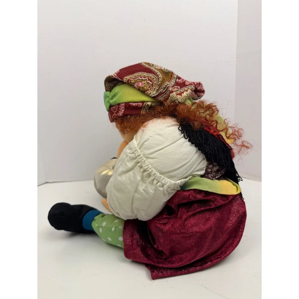 Folkmanis Fortune Teller Puppet Gypsy Witch Crystal Ball Plush‎ Red Hair 13